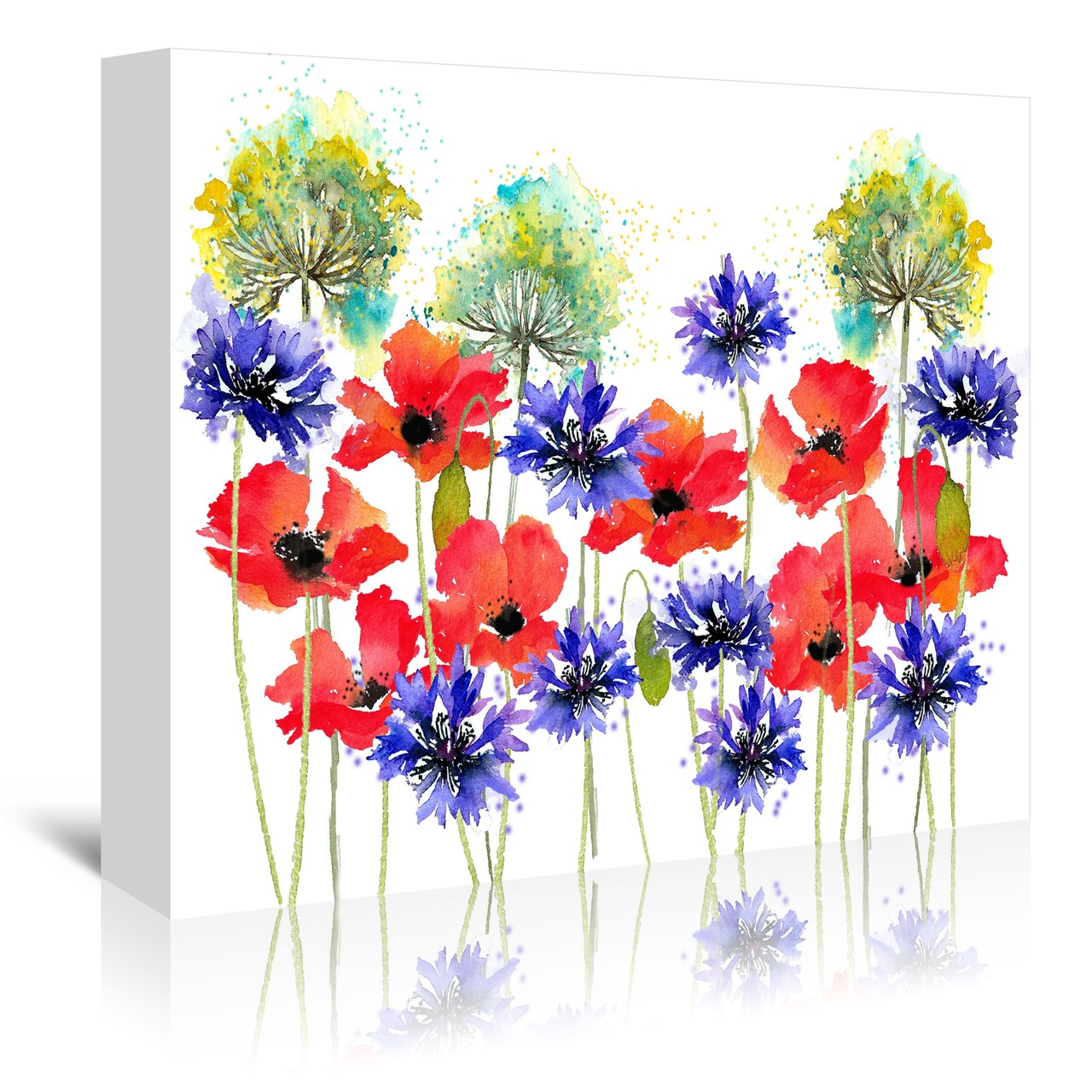 Poppies Parsley And Cornflowers by Rachel McNaughton  Gallery Wrapped Canvas - Americanflat